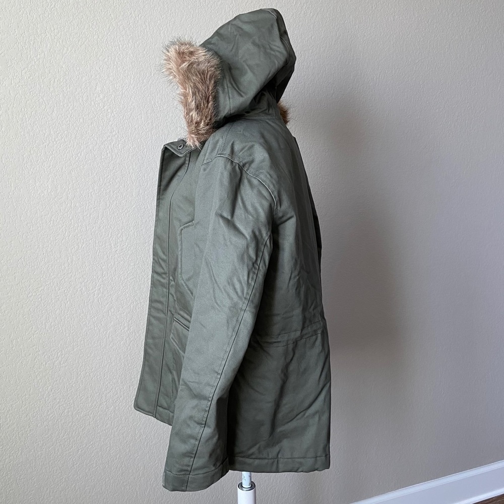 Goodfellow & Co Faux Fur Hood JACKET Olive-green NWT - Picture 1 of 12